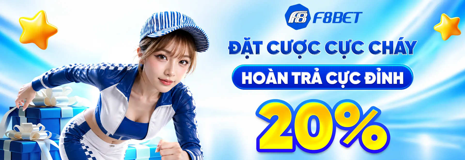 f8bet đặt cược cực cháy hoàn trả cực đỉnh 20%